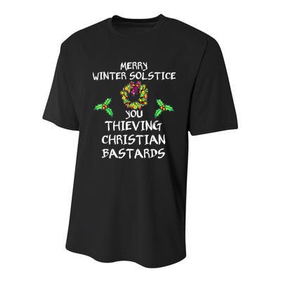 Merry Winter Solstice You Thieving Christian Bastards 21 Youth Performance Sprint T-Shirt