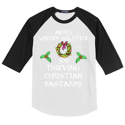 Merry Winter Solstice You Thieving Christian Bastards 21 Kids Colorblock Raglan Jersey