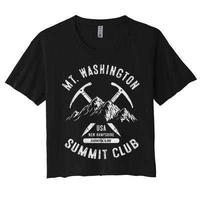 Mount Washington Summit Club I Climbed Mt Washington Women's Crop Top Tee