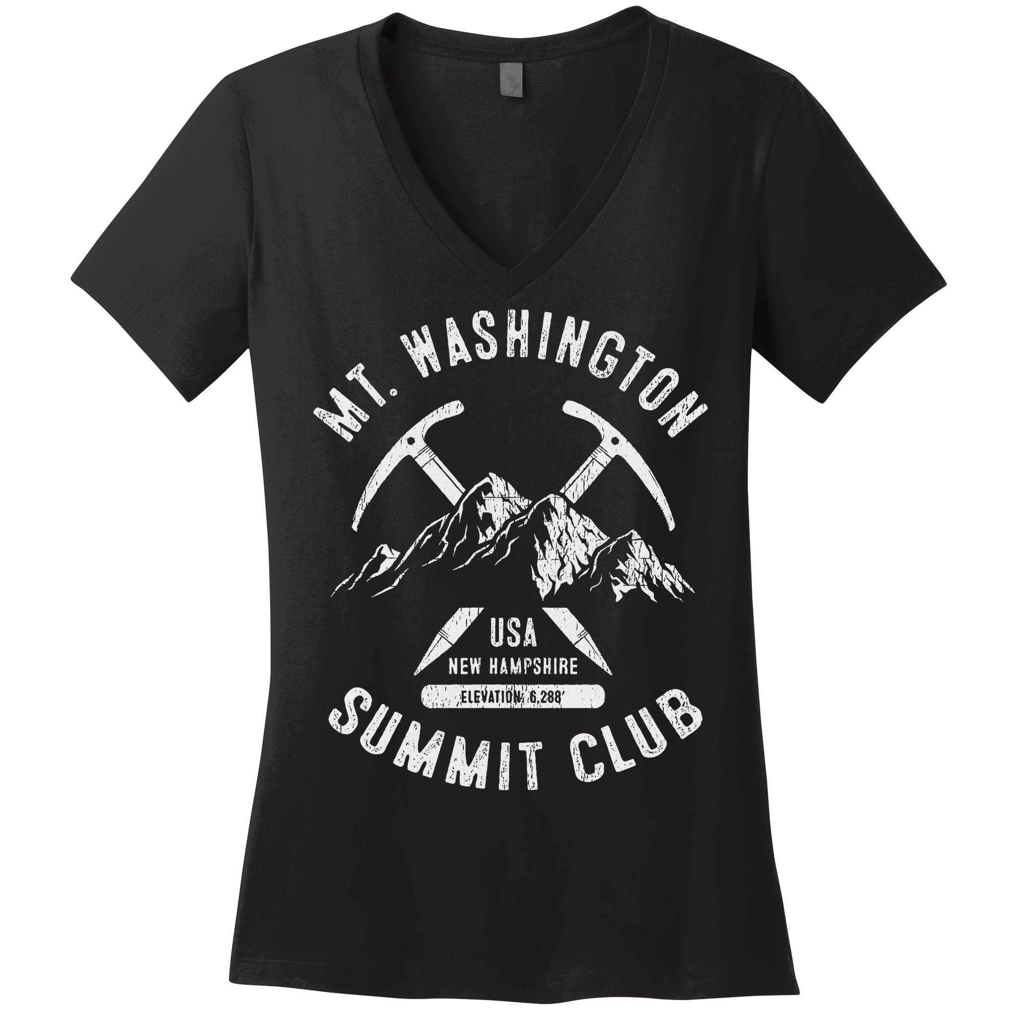 Mount Washington Summit Club I Climbed Mt Washington Women's V-Neck T-Shirt
