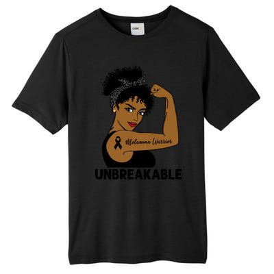 Melanoma Warrior Strong Black Unbreakable Awareness Gift Tall Fusion ChromaSoft Performance T-Shirt