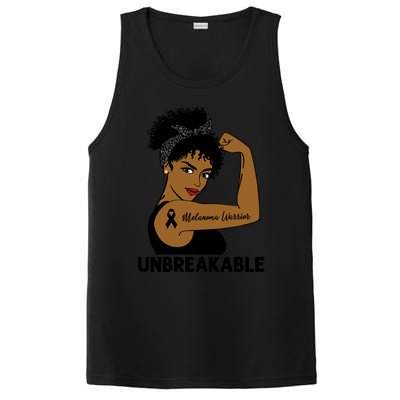 Melanoma Warrior Strong Black Unbreakable Awareness Gift PosiCharge Competitor Tank