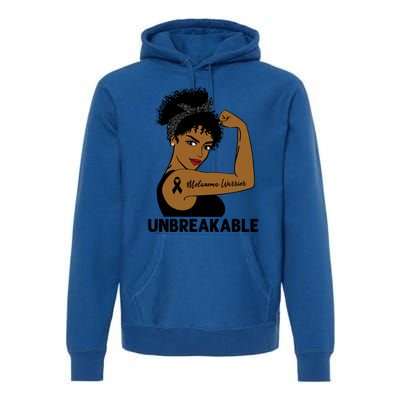 Melanoma Warrior Strong Black Unbreakable Awareness Gift Premium Hoodie