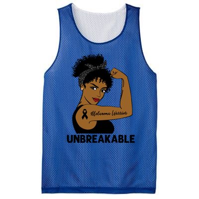 Melanoma Warrior Strong Black Unbreakable Awareness Gift Mesh Reversible Basketball Jersey Tank