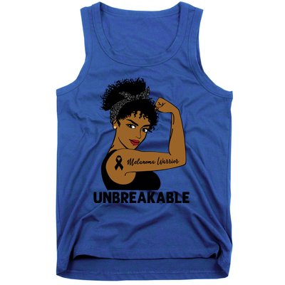 Melanoma Warrior Strong Black Unbreakable Awareness Gift Tank Top