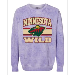 Minnesota Wild Stripe Black Colorblast Crewneck Sweatshirt