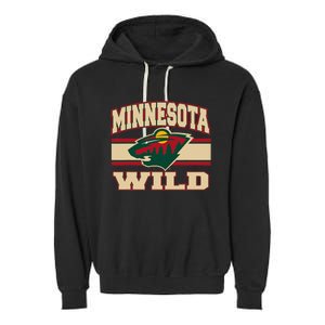 Minnesota Wild Stripe Black Garment-Dyed Fleece Hoodie