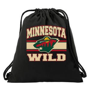 Minnesota Wild Stripe Black Drawstring Bag