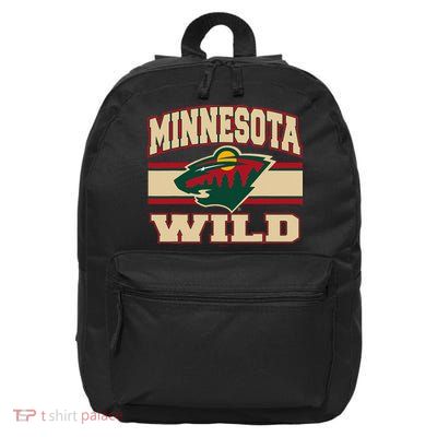 Minnesota Wild Stripe Black 16 in Basic Backpack