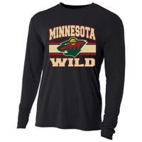 Minnesota Wild Stripe Black Cooling Performance Long Sleeve Crew