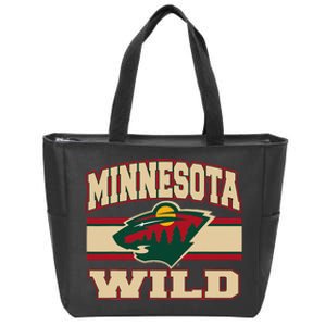 Minnesota Wild Stripe Black Zip Tote Bag