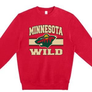 Minnesota Wild Stripe Black Premium Crewneck Sweatshirt