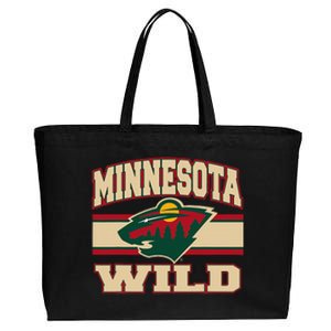 Minnesota Wild Stripe Black Cotton Canvas Jumbo Tote