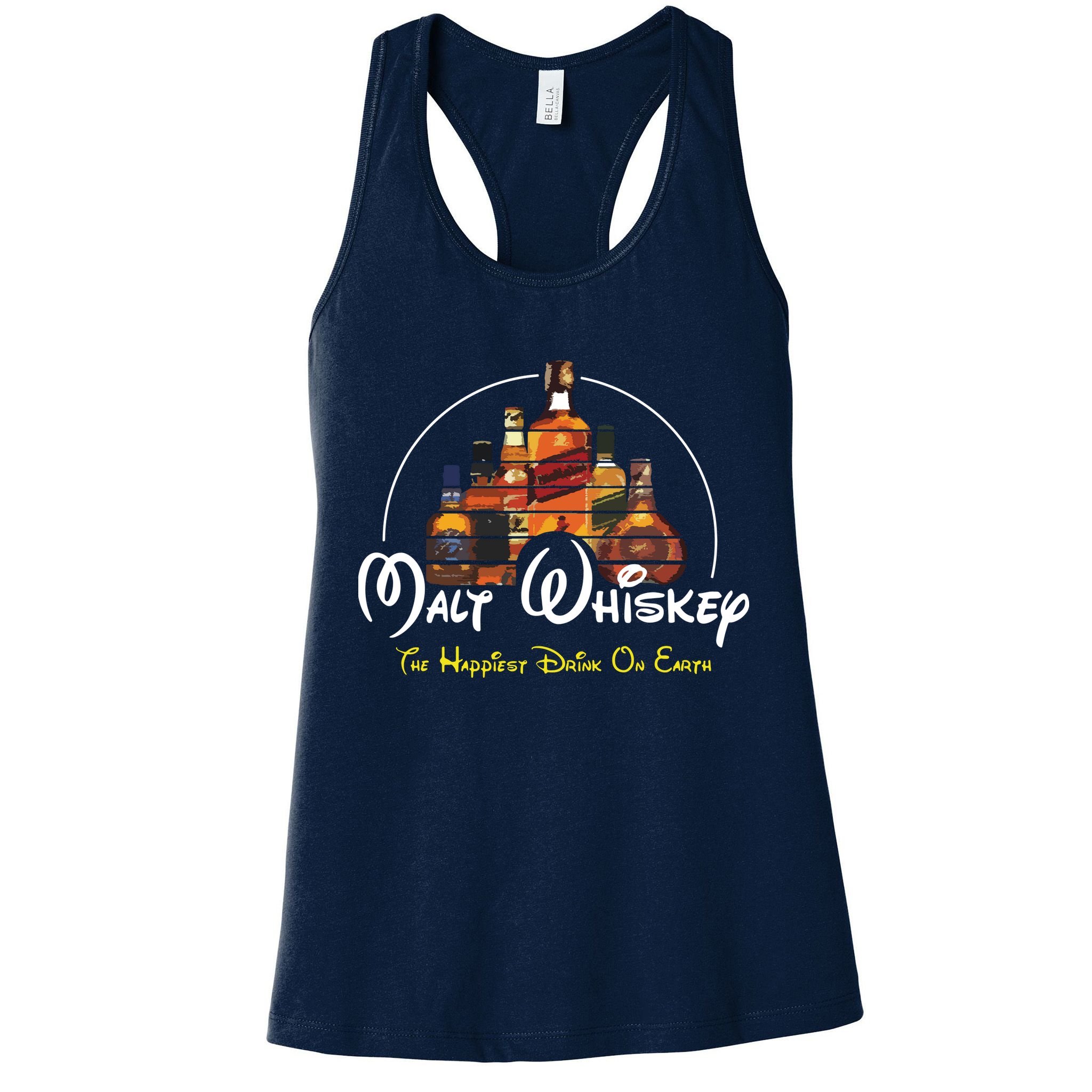 Malt Whiskey Shirts Happiest Drink Funny Pun Parody Womens Tank Top