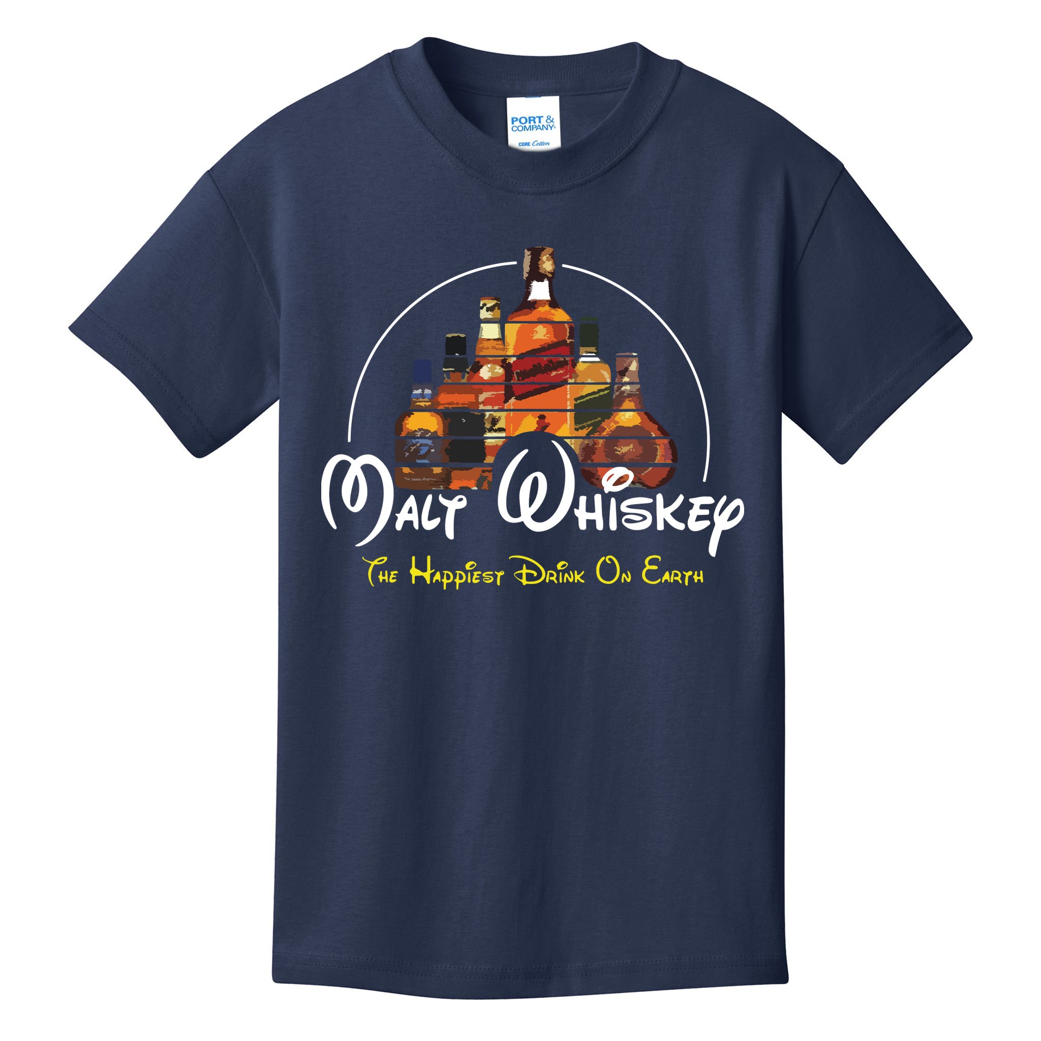 Malt Whiskey Shirts Happiest Drink Funny Pun Parody Kids T-Shirt