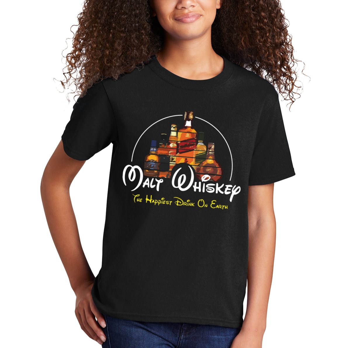 Malt Whiskey Shirts Happiest Drink Funny Pun Parody Kids T-Shirt