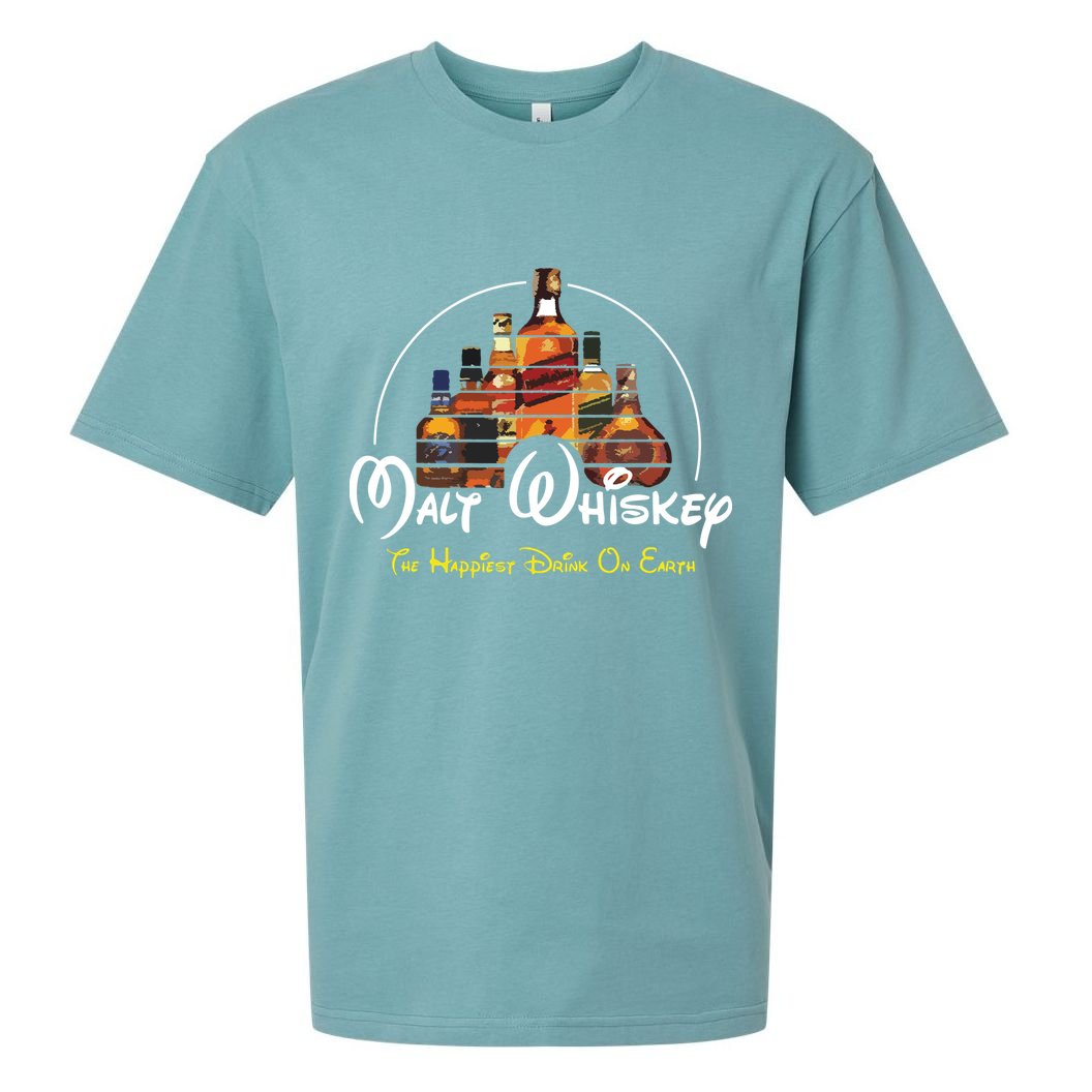 Malt Whiskey Shirts Happiest Drink Funny Pun Parody Sueded Cloud Jersey T-Shirt