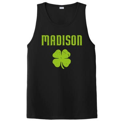 Madison Wi Shamrock Capital City St Patricks Day Pride Graph Cute Gift PosiCharge Competitor Tank