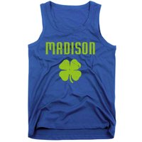 Madison Wi Shamrock Capital City St Patricks Day Pride Graph Cute Gift Tank Top