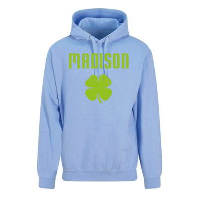 Madison Wi Shamrock Capital City St Patricks Day Pride Graph Cute Gift Unisex Surf Hoodie