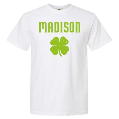 Madison Wi Shamrock Capital City St Patricks Day Pride Graph Cute Gift Garment-Dyed Heavyweight T-Shirt