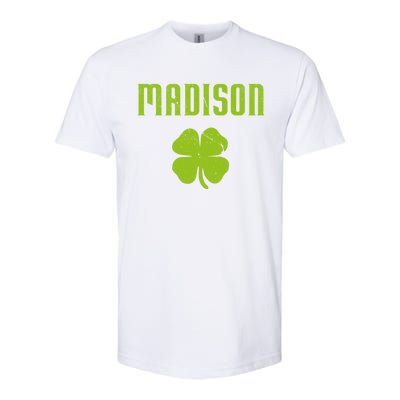 Madison Wi Shamrock Capital City St Patricks Day Pride Graph Cute Gift Softstyle CVC T-Shirt