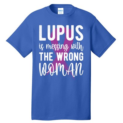 Messing With The Wrong Lupus Warrior Purple Ribbon Gift Tall T-Shirt