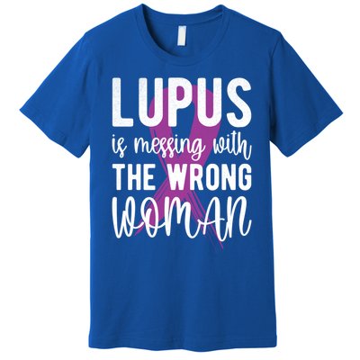 Messing With The Wrong Lupus Warrior Purple Ribbon Gift Premium T-Shirt