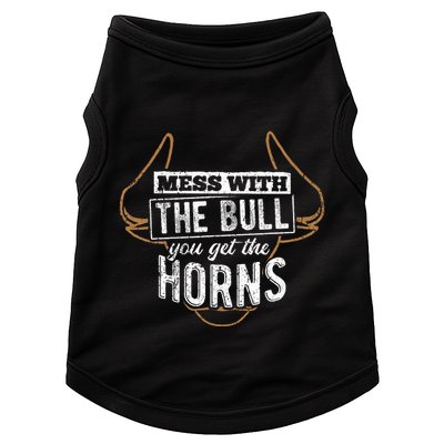 Mess With The Bull You Get The Horns Bullfighter Longhorn Doggie Tank