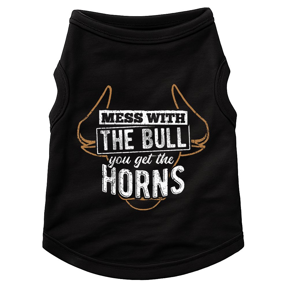 Mess With The Bull You Get The Horns Bullfighter Longhorn Doggie Tank