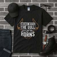 Mess With The Bull You Get The Horns Bullfighter Longhorn Tall T-Shirt