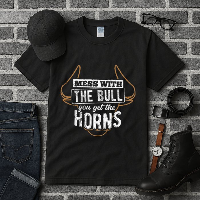 Mess With The Bull You Get The Horns Bullfighter Longhorn Tall T-Shirt