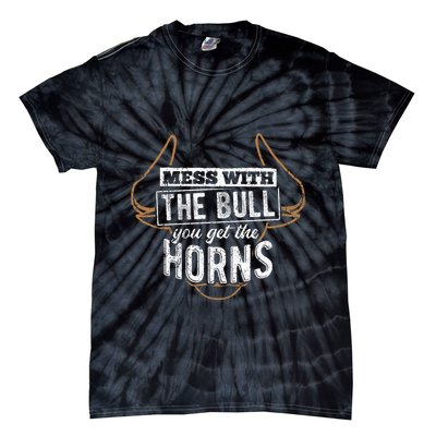 Mess With The Bull You Get The Horns Bullfighter Longhorn Tie-Dye T-Shirt
