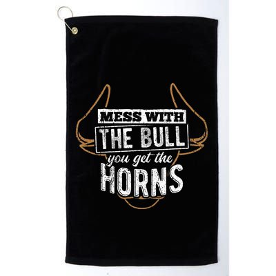 Mess With The Bull You Get The Horns Bullfighter Longhorn Golf Towel