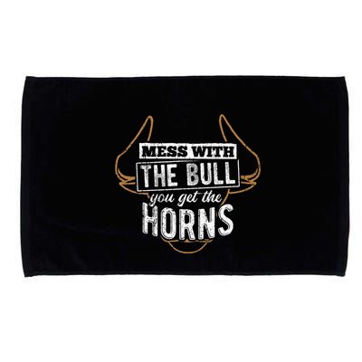 Mess With The Bull You Get The Horns Bullfighter Longhorn Microfiber Hand Towel