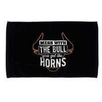 Mess With The Bull You Get The Horns Bullfighter Longhorn Microfiber Hand Towel