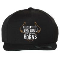 Mess With The Bull You Get The Horns Bullfighter Longhorn Wool Snapback Cap