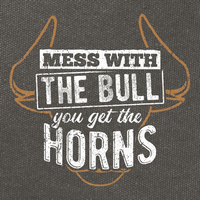 Mess With The Bull You Get The Horns Bullfighter Longhorn Cotton Canvas Backpack