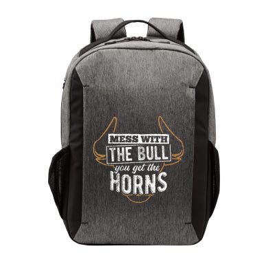 Mess With The Bull You Get The Horns Bullfighter Longhorn Vector Backpack