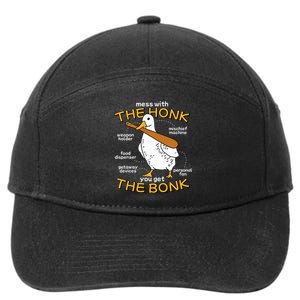 Mess With The Honk You Get The Bonk Funny Goose Anatomy 7-Panel Snapback Hat