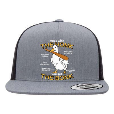 Mess With The Honk You Get The Bonk Funny Goose Anatomy Flat Bill Trucker Hat