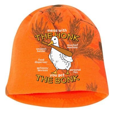 Mess With The Honk You Get The Bonk Funny Goose Anatomy Kati - Camo Knit Beanie