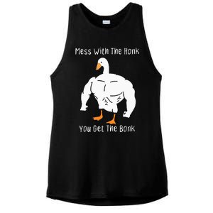 Mess With The Honk You Get The Bonk Funny Goose Ladies PosiCharge Tri-Blend Wicking Tank