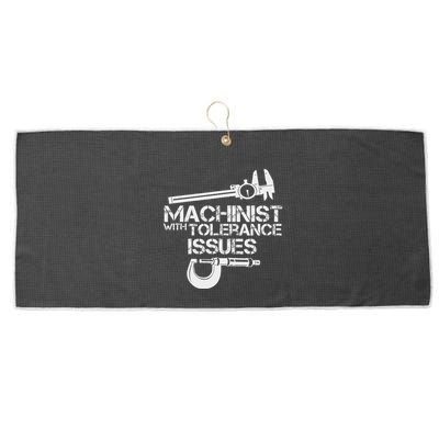 Machinist With Tolerance Issues.Machinis Funny Gift Large Microfiber Waffle Golf Towel