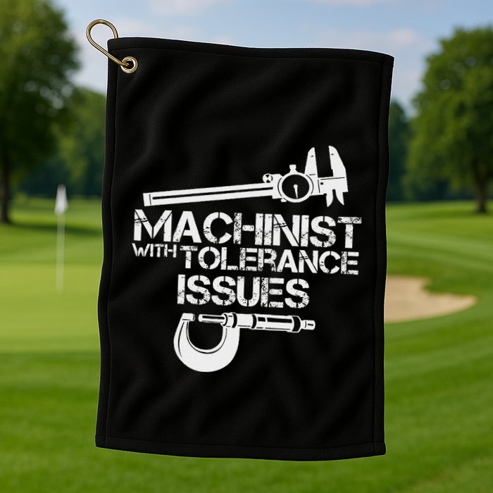 Machinist With Tolerance Issues.Machinis Funny Gift Golf Towel