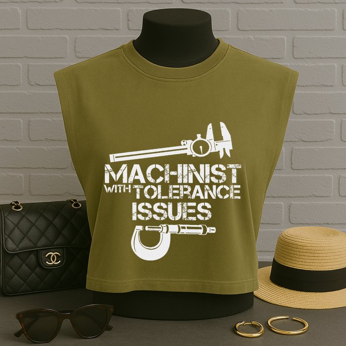 Machinist With Tolerance Issues.Machinis Funny Gift Garment-Dyed Women's Muscle Tee