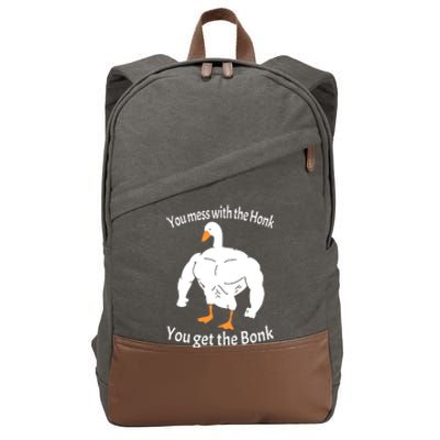 Mess With The Honk You Get The Bonk Cotton Canvas Backpack