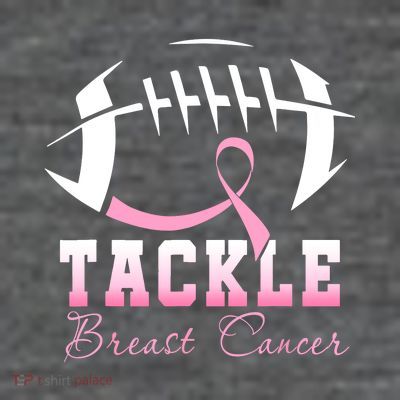 Men Women Tackle Breast Cancer Awareness Football Pink Ribbon Gift T-Shirt