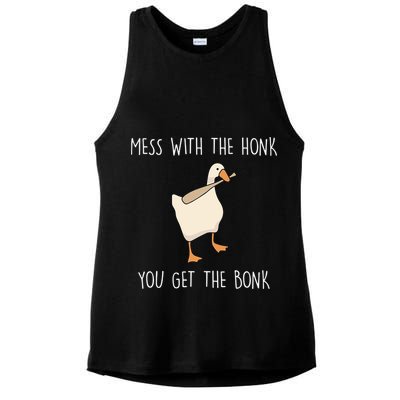 Mess With The Honk You Get The Bonk Ladies PosiCharge Tri-Blend Wicking Tank