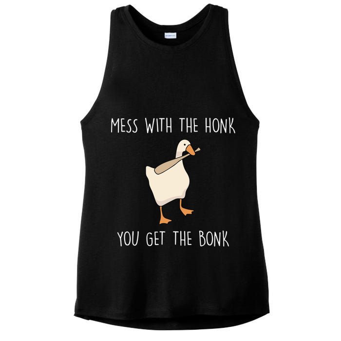 Mess With The Honk You Get The Bonk Ladies PosiCharge Tri-Blend Wicking Tank